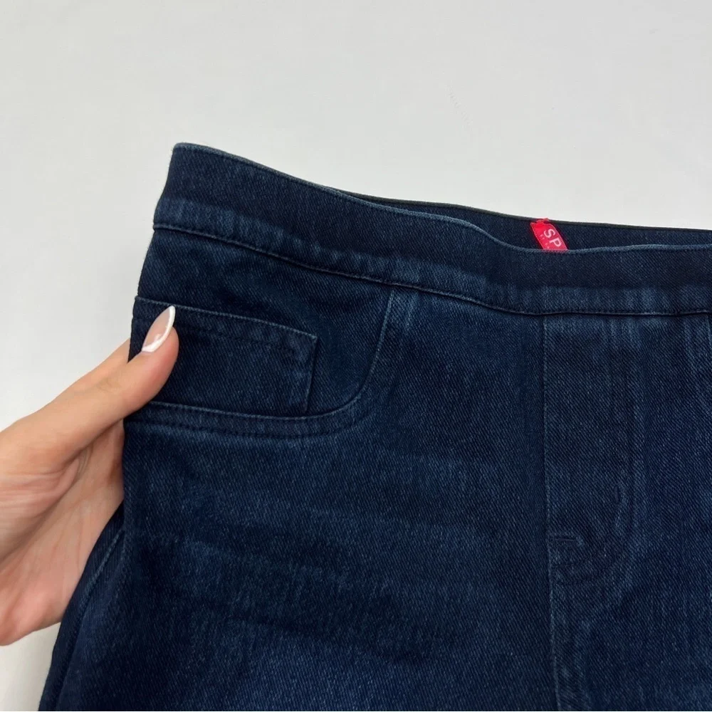 Spanx Twilight Dark Rinse Stretch Knit Jean-ish Ankle Leggings